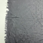 Louis Vuitton Shawl Monogram Silk Wool Gray Vintage Scarf — view 8