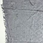 Louis Vuitton Shawl Monogram Silk Wool Gray Vintage Scarf — view 9