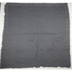 Louis Vuitton Shawl Monogram Silk Wool Gray Vintage Scarf