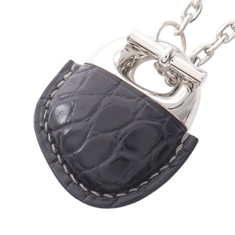 Hermes Necklace Gale Gene Stainless Steel Leather — view 2