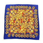 Chanel Scarf Navy Blue and Gold Silk All-Over Print Coco Mark Chain Jewelry