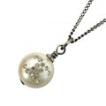 Chanel Necklace CC Logo Chain Faux Pearl Rhinestone White Silver
