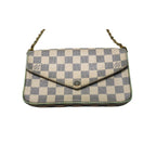 Louis Vuitton Damier Azur Pochette Felicie Chain Wallet Shoulder