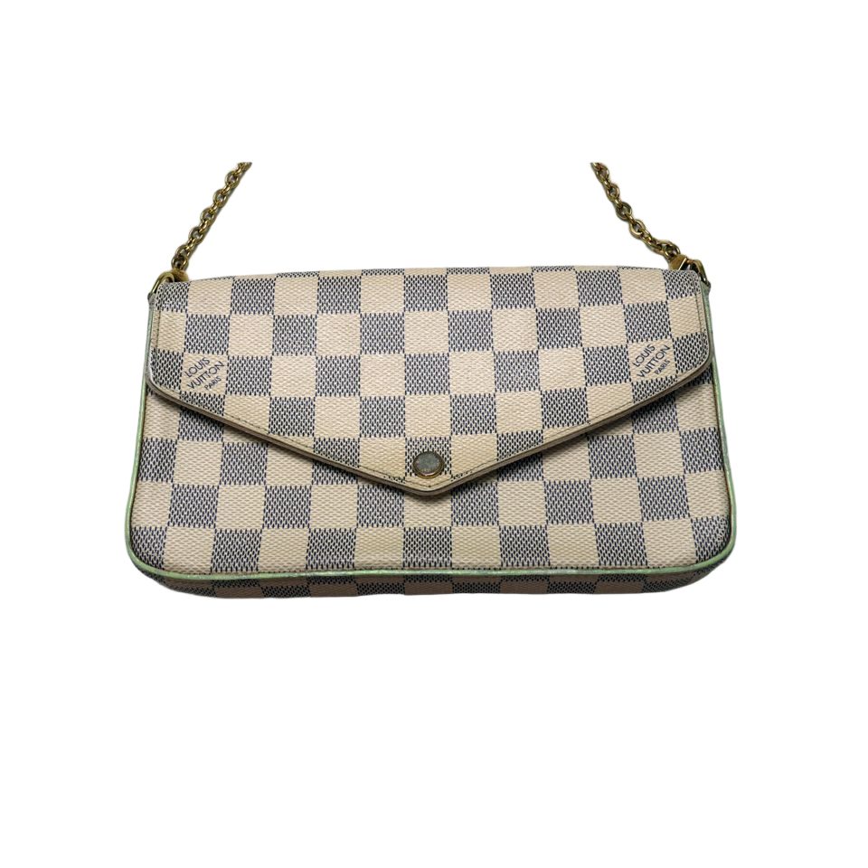 Louis Vuitton Damier Azur Pochette Felicie Chain Wallet Shoulder