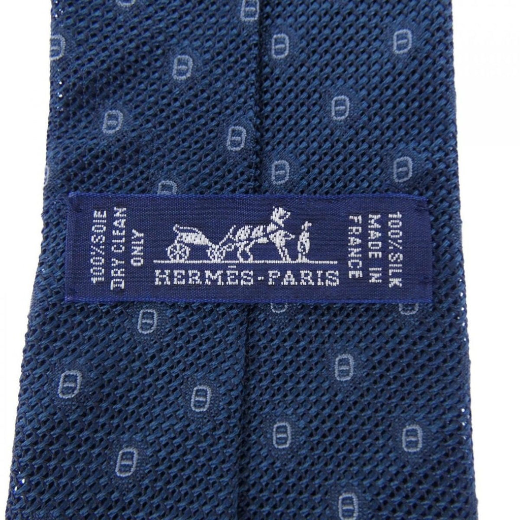 Hermes Necktie Tie Ties Navy — view 3