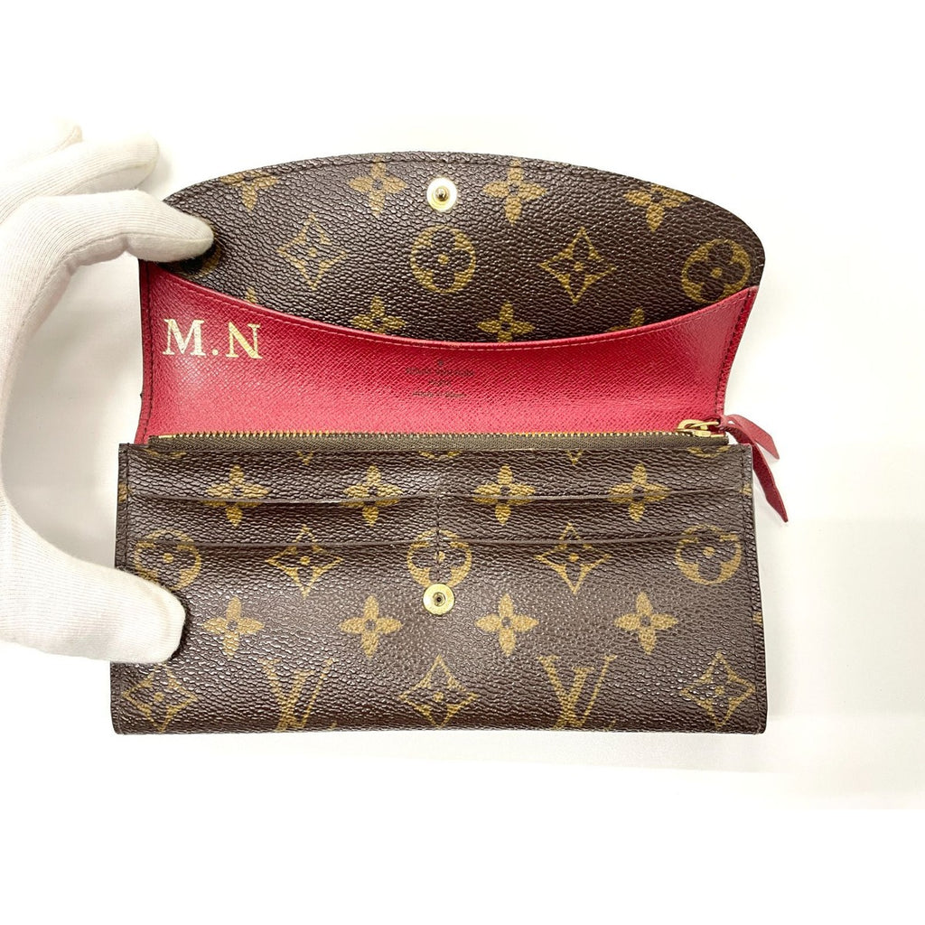 Louis Vuitton Monogram Portefeuille Emily Zipper Wallet Brown Rouge — view 8
