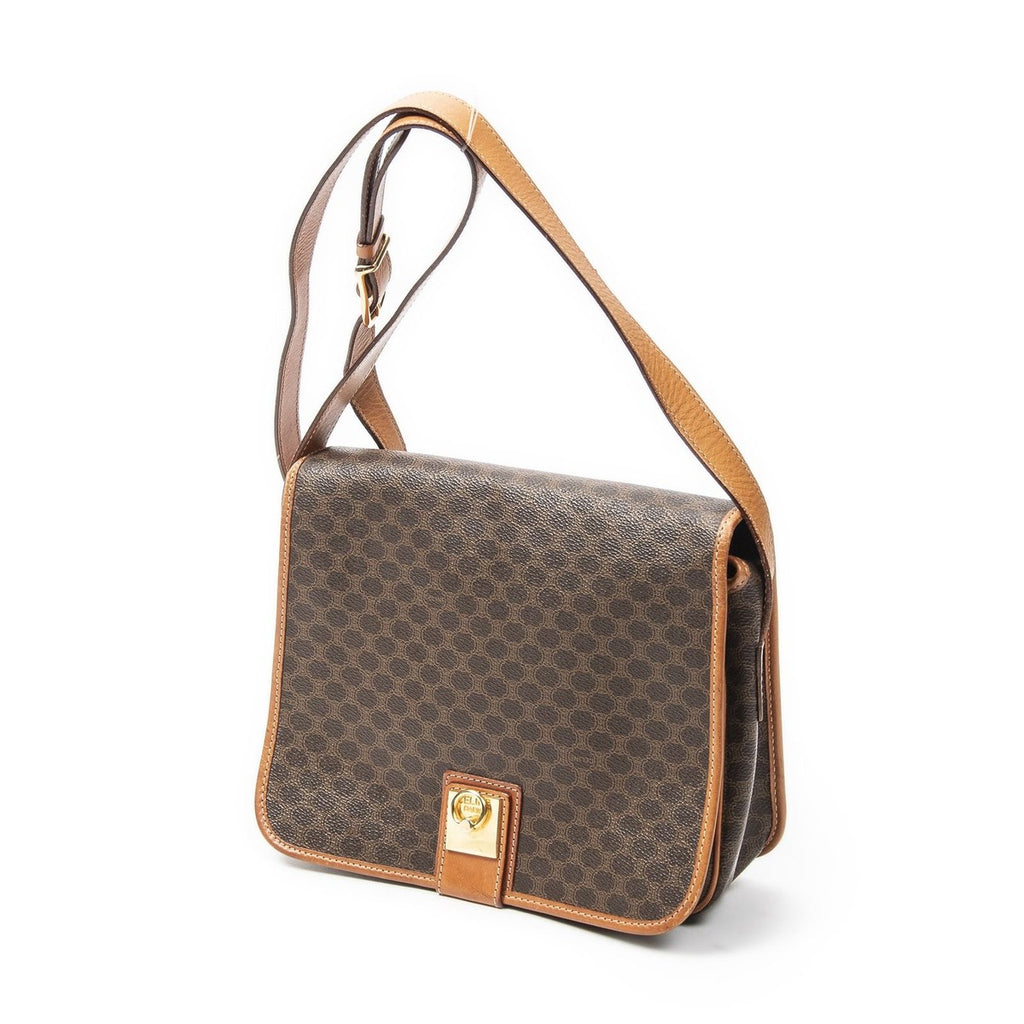 Celine g Square Flap Messenger Brown Macadam Canvas — view 2