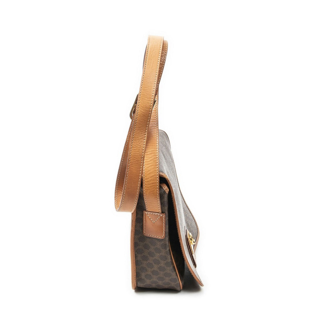 Celine g Square Flap Messenger Brown Macadam Canvas — view 4