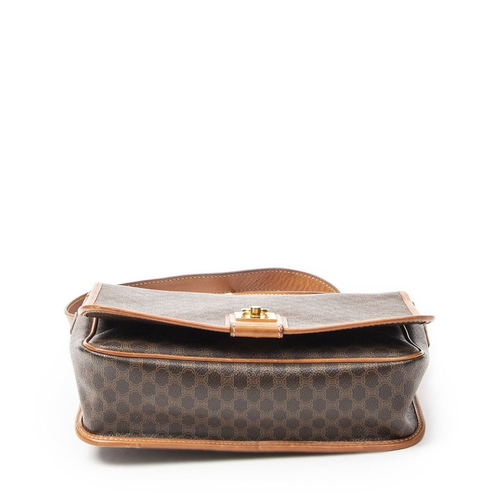 Celine g Square Flap Messenger Brown Macadam Canvas — view 6