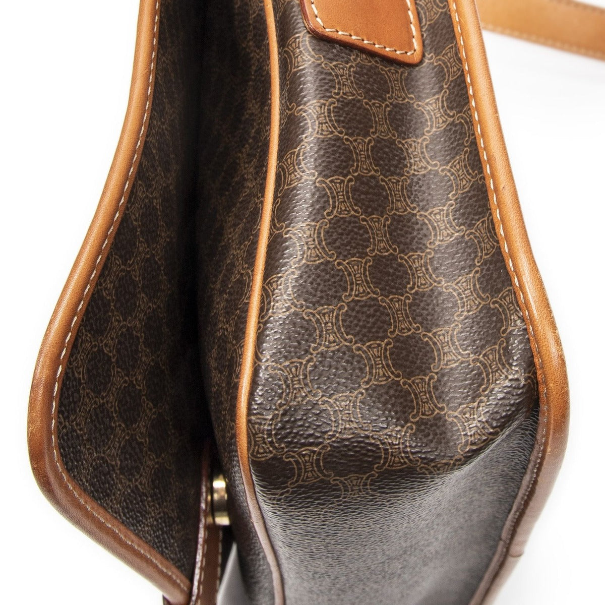 Celine g Square Flap Messenger Brown Macadam Canvas — view 8