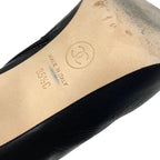 Chanel Boots Short Shoes Leather Patent Black Silver Coco Mark Chain — view 8