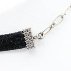 Christian Dior Choker Rhinestone Velour Black Yo649 — view 7