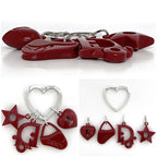 Christian Dior Key Ring Red Silver Plastic — view 2