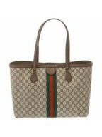 Gucci GG Supreme Ophidia Monogram Medium Shopping Tote Brown Tan Purse