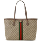 Gucci GG Supreme Ophidia Monogram Medium Shopping Tote Brown Tan Purse — view 2