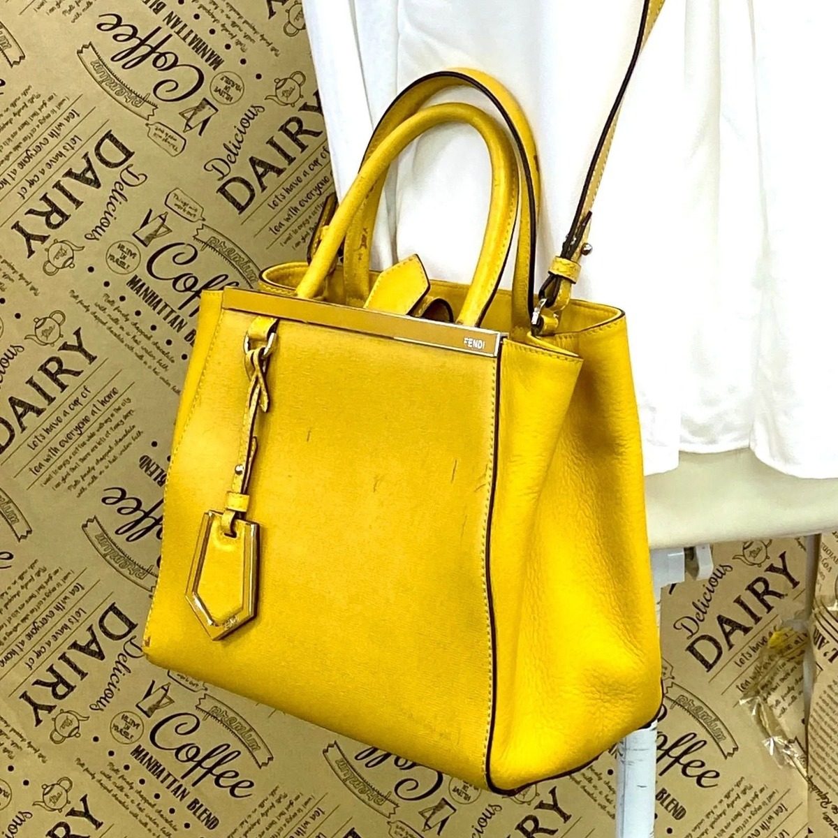 Fendi Tote Toujour Yellow Formal Travel — view 3