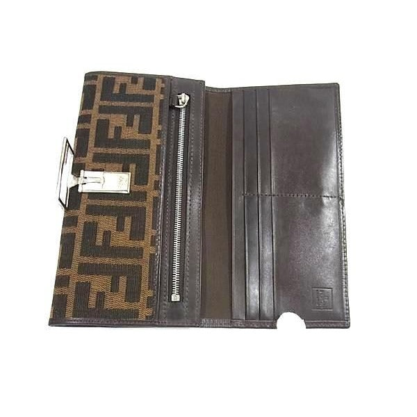 Fendi Bifold Wallet Zucca Long 07 15828 001 Brown Black Canvas — view 4