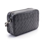 Bottega Veneta Shoulder Bag Intrecciato Black Leather — view 2