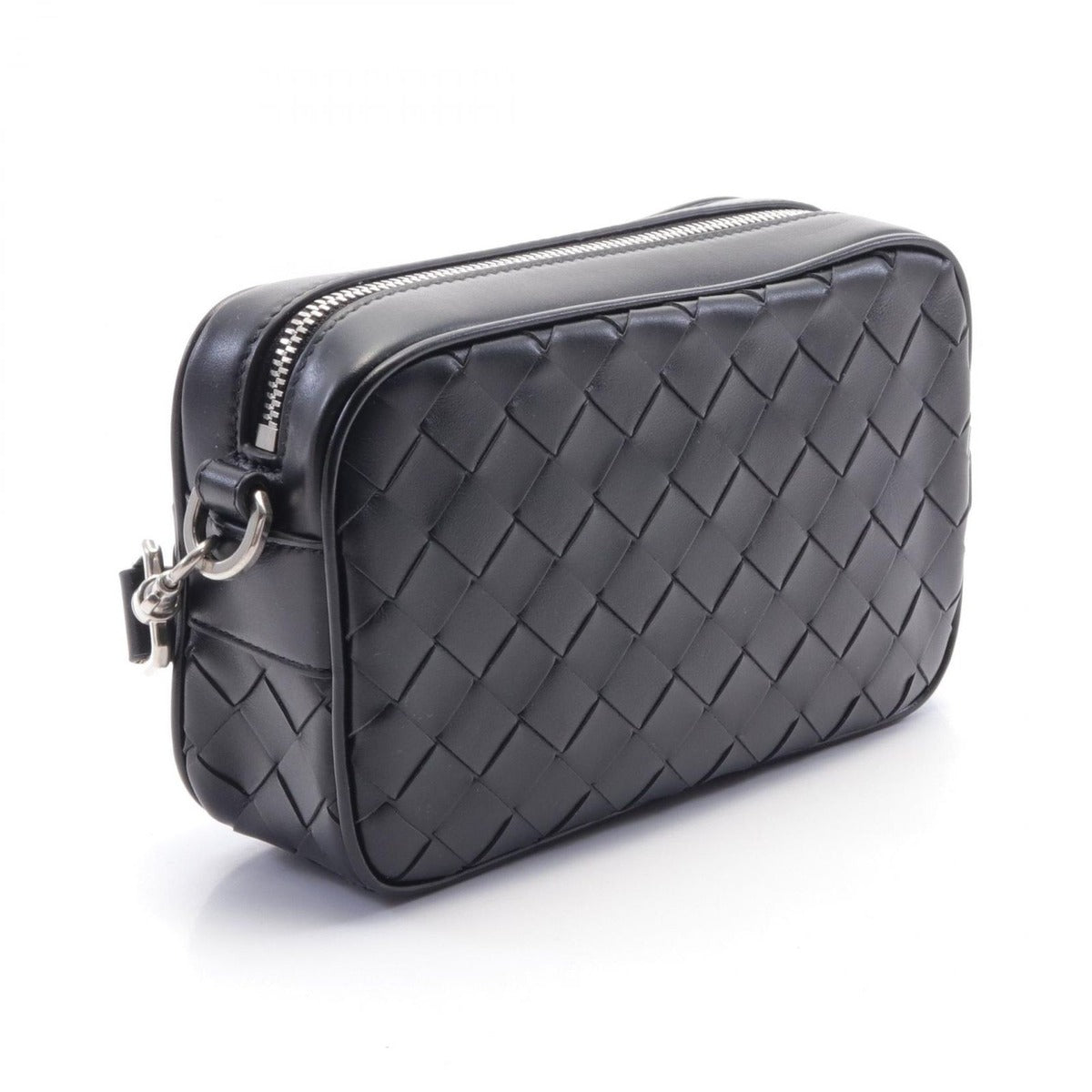 Bottega Veneta Shoulder Bag Intrecciato Black Leather — view 2
