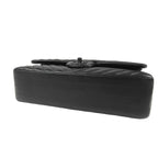 Chanel Chain Shoulder Bag So Black Lambskin Stitch 25 Double Flap — view 3