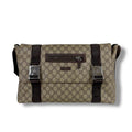 Gucci Messenger Shoulder Bag GG Supreme Brown Beige Leather