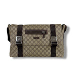 Gucci Messenger Shoulder Bag GG Supreme Brown Beige Leather — view 2