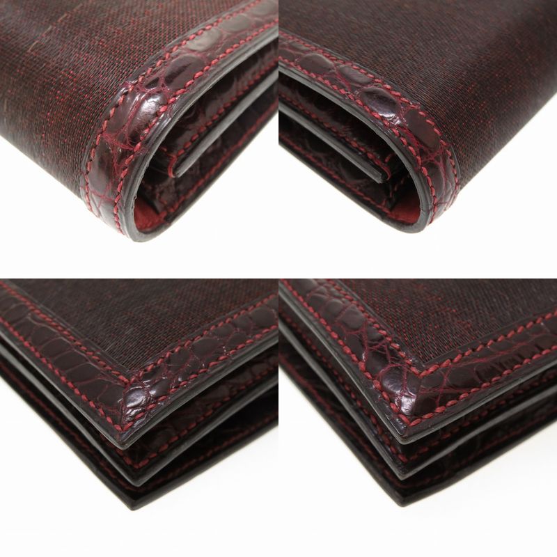 Hermes Polosus Crinoline Bordeaux Gold Hardware 00 Vintage Clutch Bag — view 3