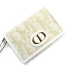 Christian Dior Oblique 30 Montaigne Medium Wallet Coin Case White Gold S2300 Unrg