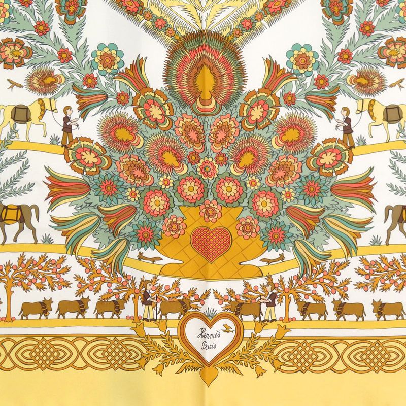 Hermes Carre 90 Decoupages Cut-Out Silk Multicolor Scarf 0750 — view 3