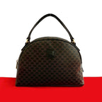 Celine Vintage Macadam Blason Triomphe Pattern Leather Handbag Mini Boston Bag — view 2