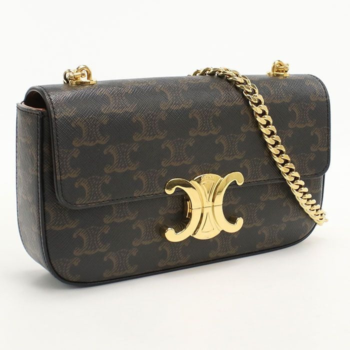 Celine Chain Triomphe Canvas Shoulder Bag