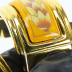 Hermes Earrings Emile Metal Yellow Gold Cloisonne Flower Plated — view 6