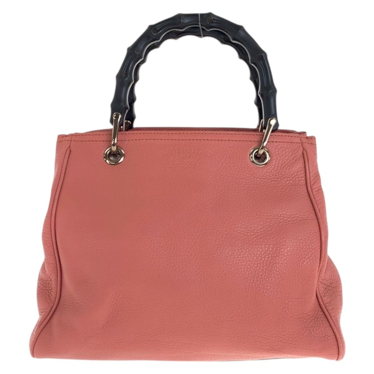 Gucci Bamboo Pink Gold Leather Tote