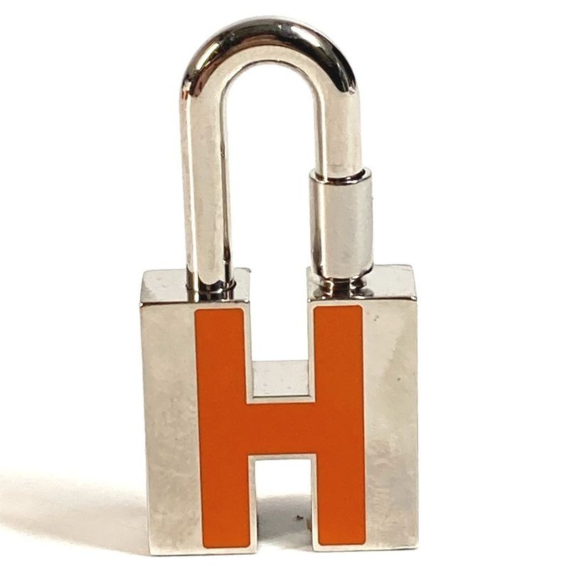 Hermes Pendant Top Cadenna Padlock Charm H Logo Key Metal Silver — view 2