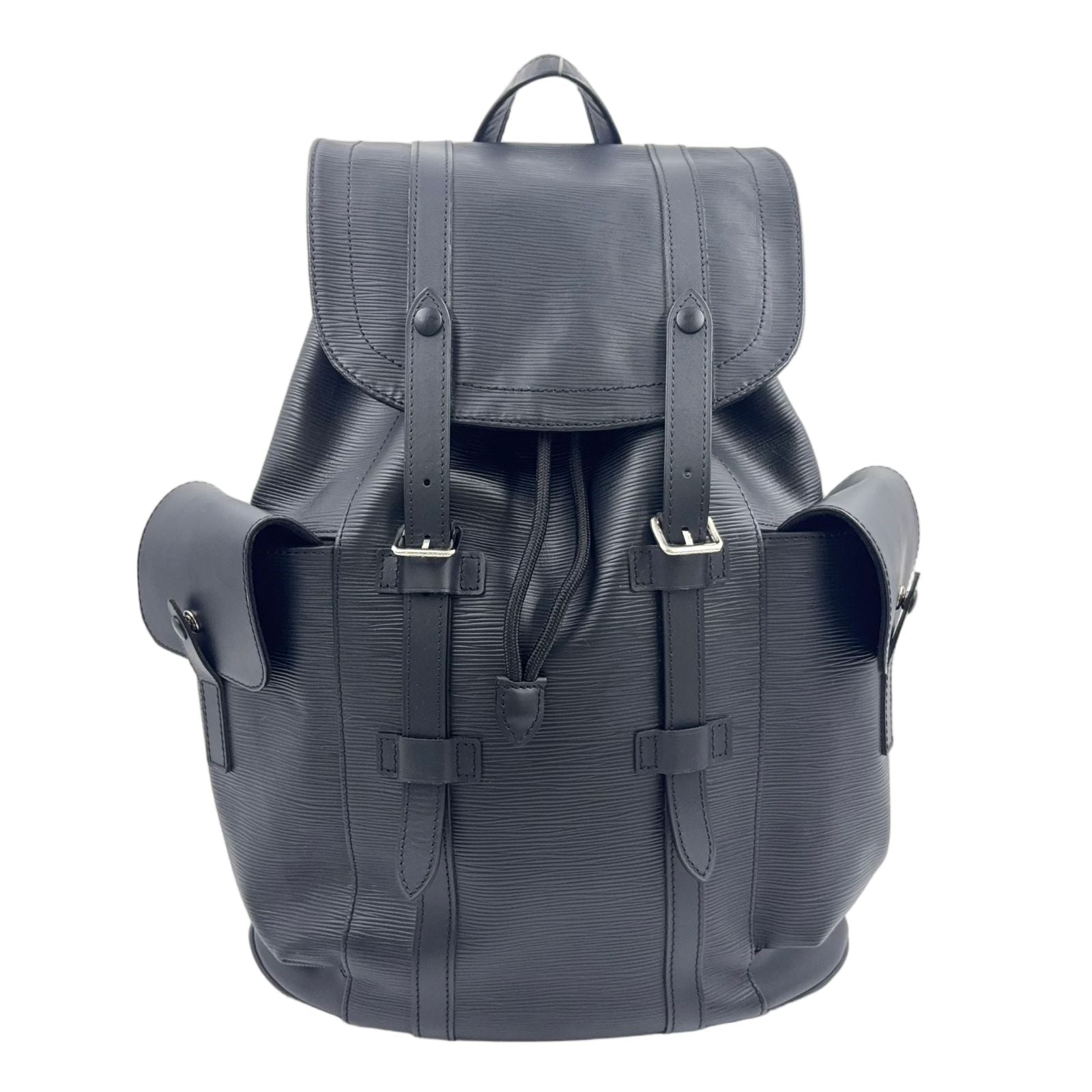 Louis Vuitton Christopher PM Epi Noir Leather Black Backpack Silver