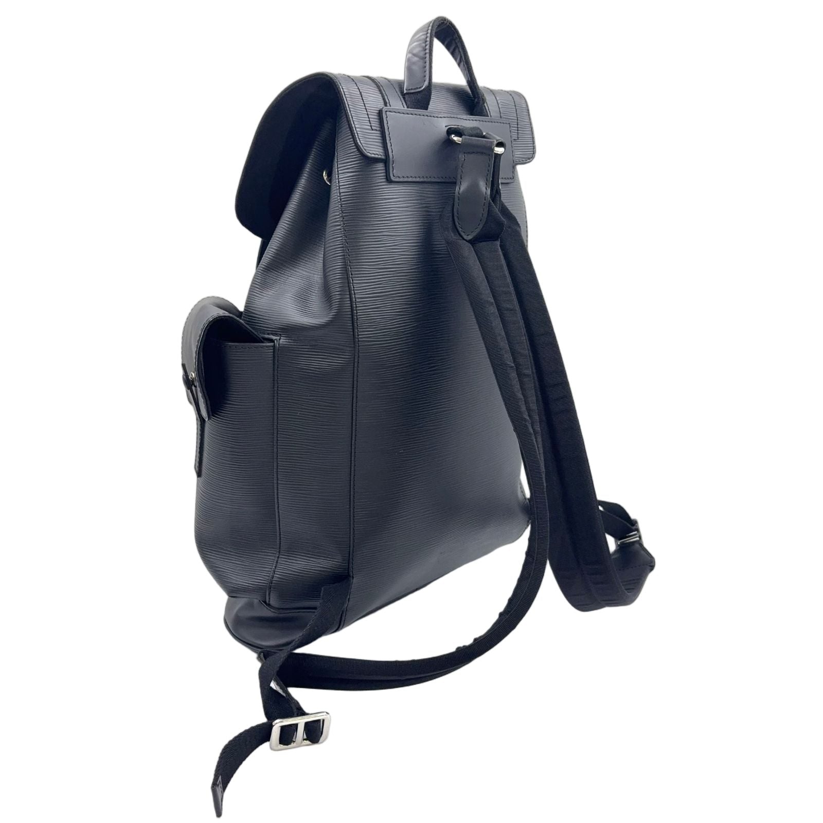 Louis Vuitton Christopher PM Epi Noir Leather Black Backpack Silver — view 2