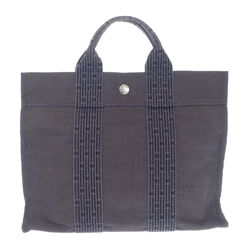 Hermes Her Line PM M Tote Bag Handbag Canvas Gray Men