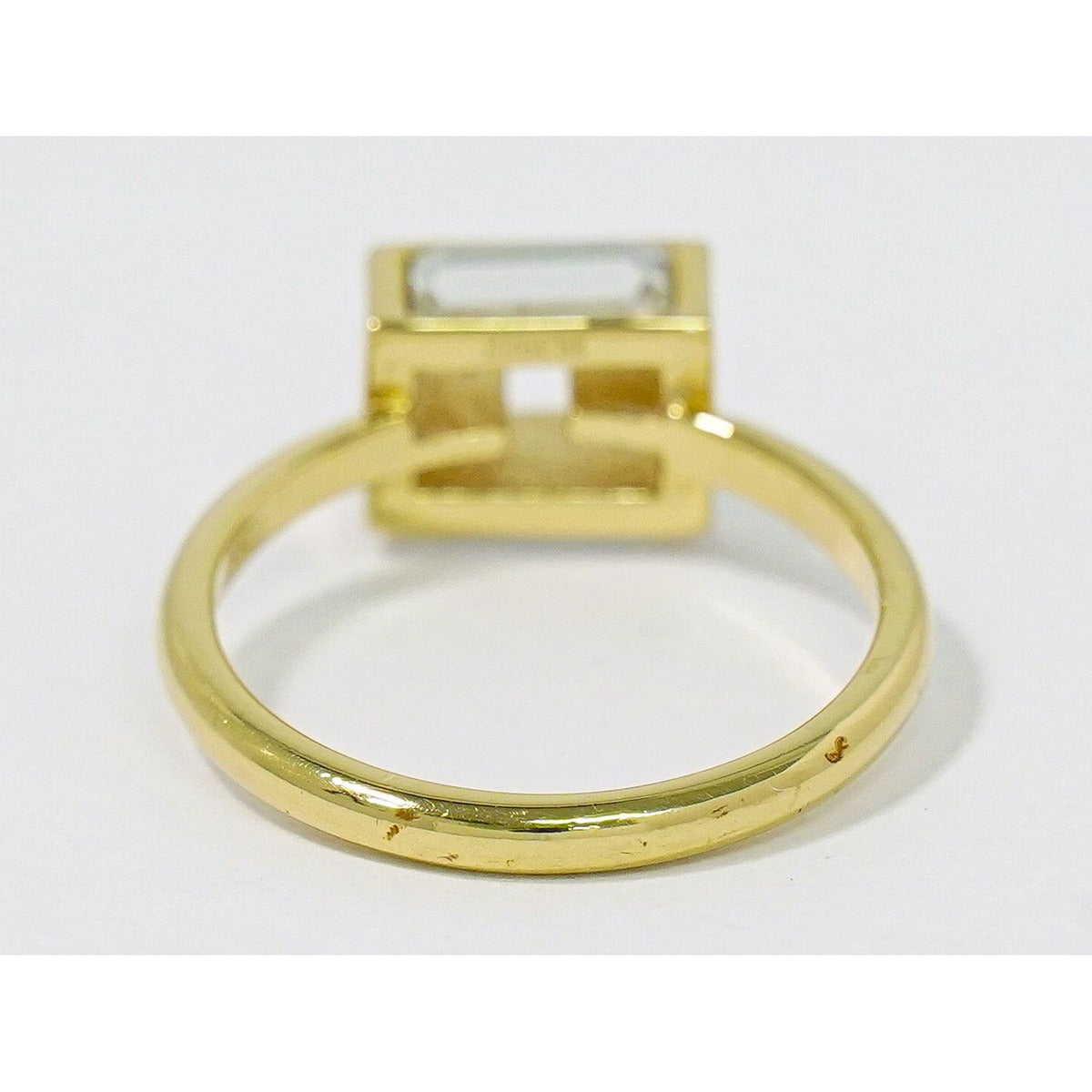 Fendi FF Logo Crystal Stone Ring Gold Plated — view 4
