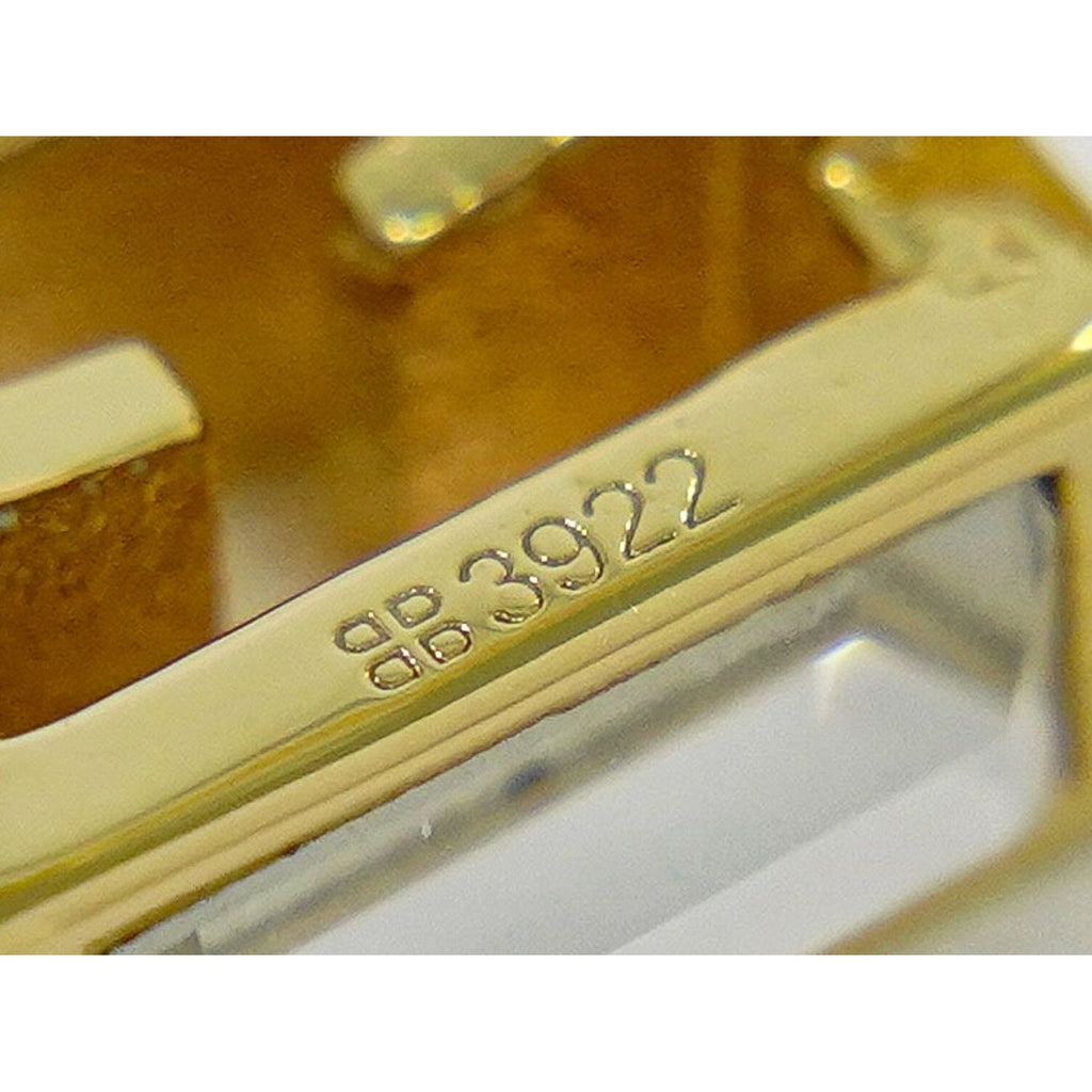 Fendi FF Logo Crystal Stone Ring Gold Plated — view 9