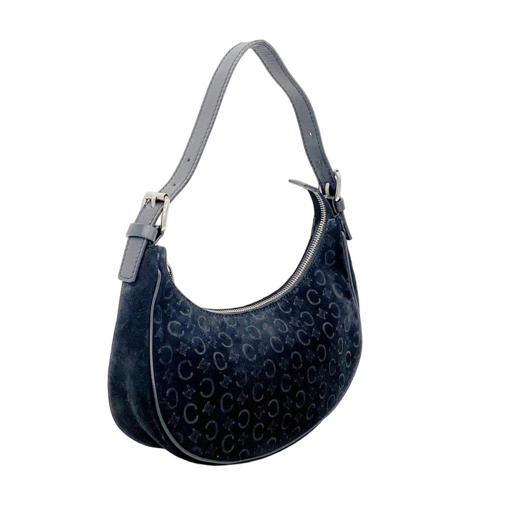 Celine Handbag C Macadam Suede Black Silver — view 2