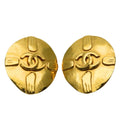 Chanel Earrings CC Logo Metal Gold Plated
