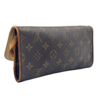 Louis Vuitton Pochette Twin GM Monogram Leather Brown Shoulder Bag Gold — view 2