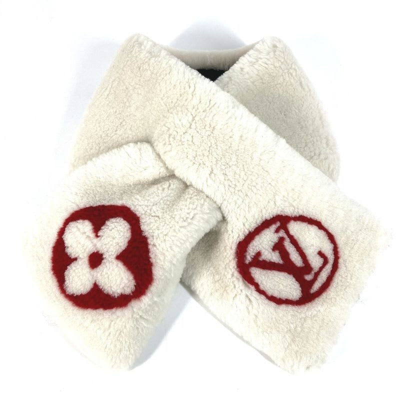Louis Vuitton Muffler Echarpe Shear Ring Darling Cashmere White Scarf