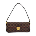 Louis Vuitton Ravello PM Damier Ebene Leather Brown Shoulder Bag Gold