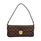 Louis Vuitton Ravello PM Damier Ebene Leather Brown Shoulder Bag Gold