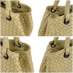 Bottega Veneta Intrecciato Leather Satchel Handbag Beige — view 4