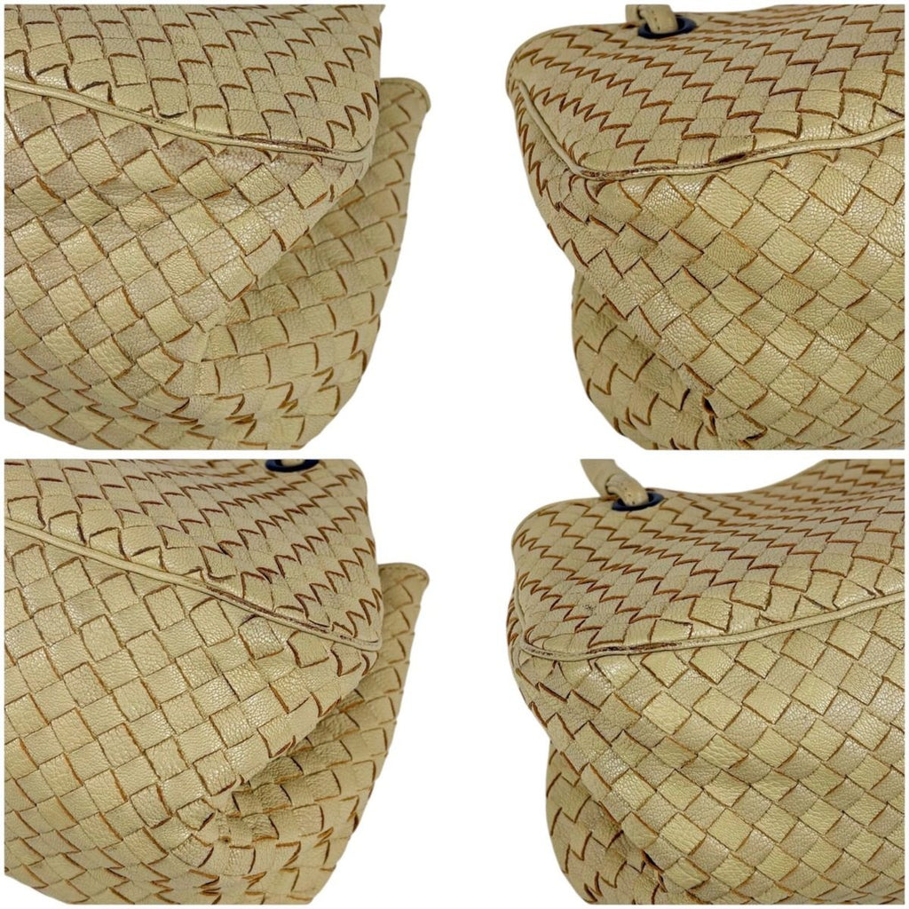 Bottega Veneta Intrecciato Leather Satchel Handbag Beige — view 5