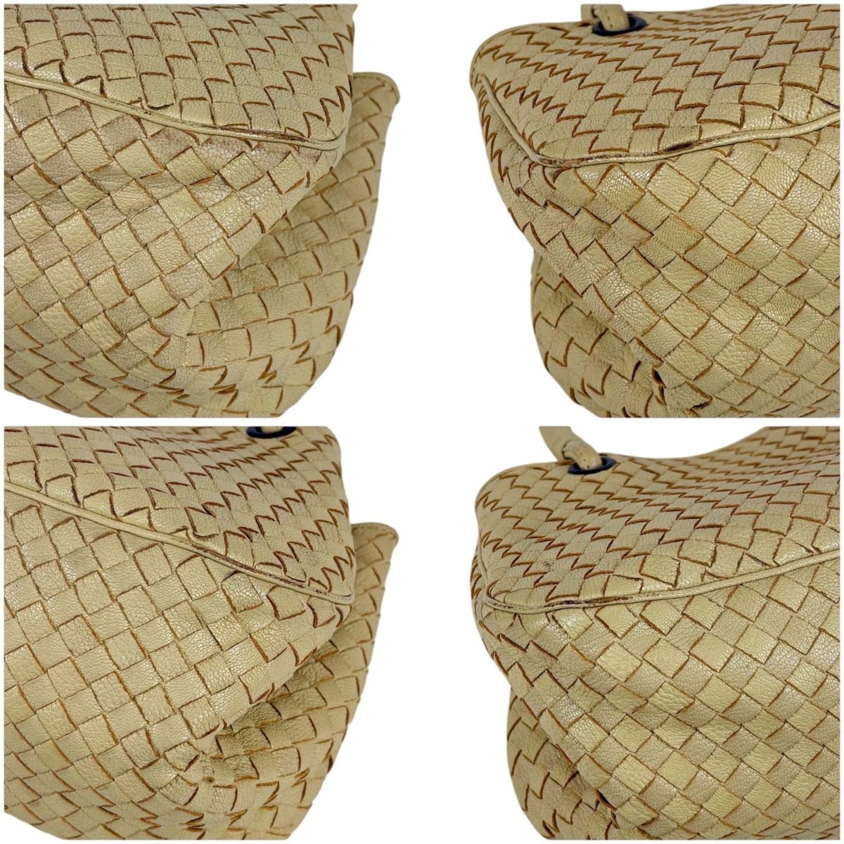 Bottega Veneta Intrecciato Leather Satchel Handbag Beige — view 5