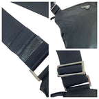 Prada Tessuto Triangle Logo Plate Black Silver Hardware Nylon Shoulder Bag — view 5