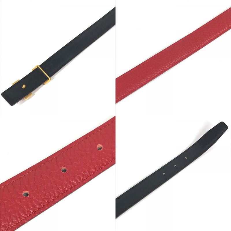 Hermes Belt H Constance Leather Red And Black — view 8